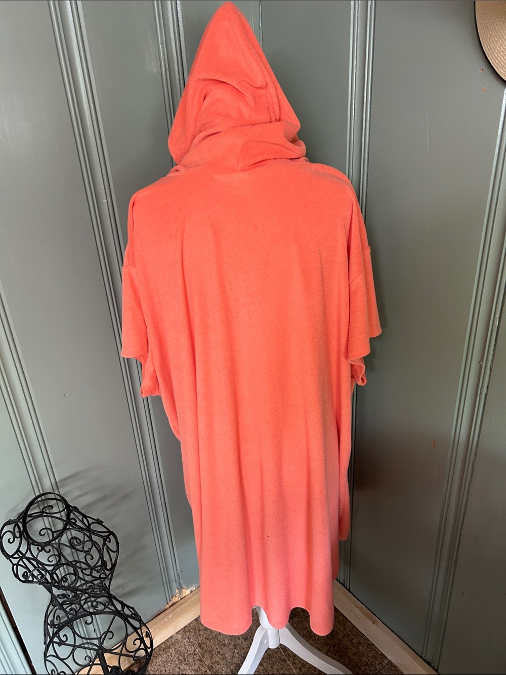 Time and Tru Coral Hooded Swim Coverup with Lace-Up Front - Picture 3 of 4